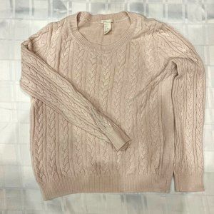 H&M Medium blush pink cable-knit sweater